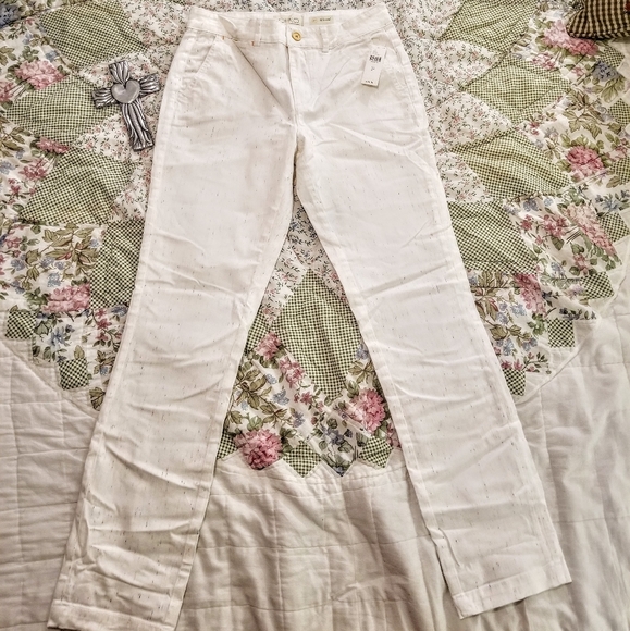 NWT Anthropologie Relaxed White Flecked Chinos 27 - Picture 4 of 10